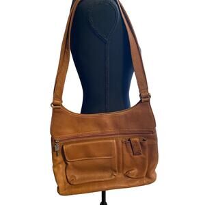 Vintage Fossil 75082 Brown‎ leather Key Shoulder Bag Vintage fossil handbag